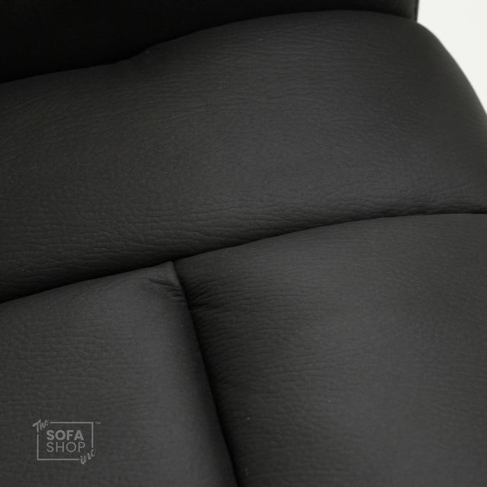 Electric Recliner Cinema Chair in Black Fabric with USB Port, Cup Holders, Storage, Massage, and LED Lights | Small Rip on Right-Hand Facing Side Panel Back | Siena | Second Hand Sofa 30 | The Sofa Shop