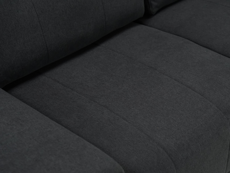 3+2 Sofa Set in Dark Grey Fabric | 2 Piece Sofa Suite with Chrome Feet | Kansas | (Samples 55 & 58) | The Sofa Shop