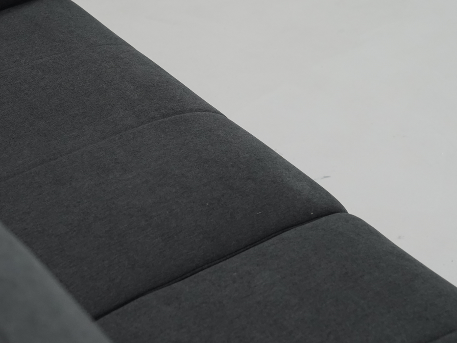 3+2 Sofa Set in Dark Grey Fabric | 2 Piece Sofa Suite with Chrome Feet | Kansas | (Samples 55 & 58) | The Sofa Shop