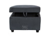 Dark Grey Fabric Storage Footstool - Ravenna