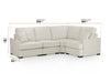 Large Corner Sofa in Beige Or Grey Fabric - Funk