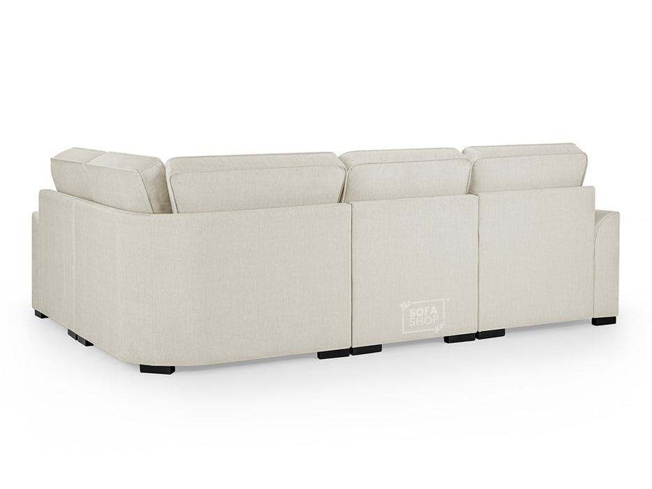 Large Corner Sofa in Beige Or Grey Fabric - Funk