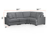 Large Corner Sofa in Beige Or Grey Fabric - Funk