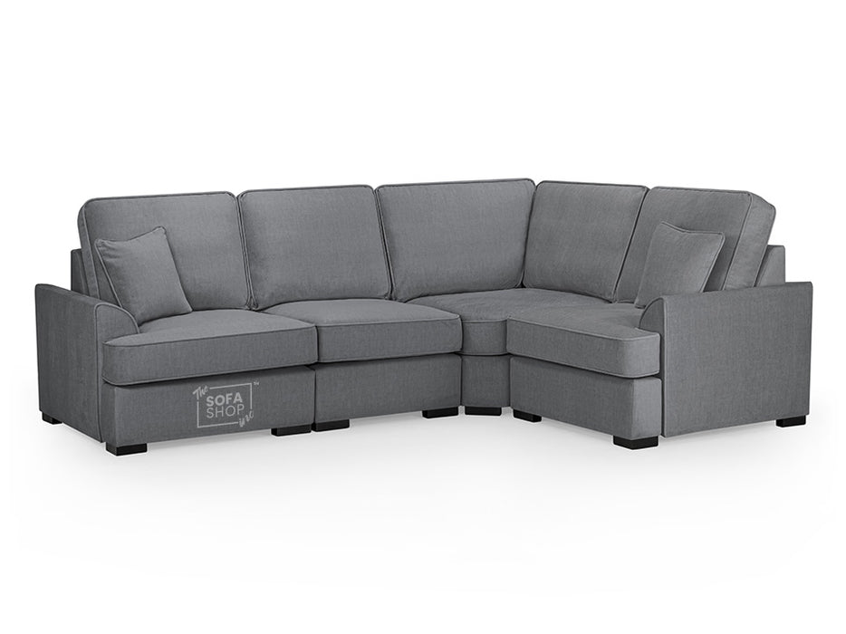 Large Corner Sofa in Beige Or Grey Fabric - Funk