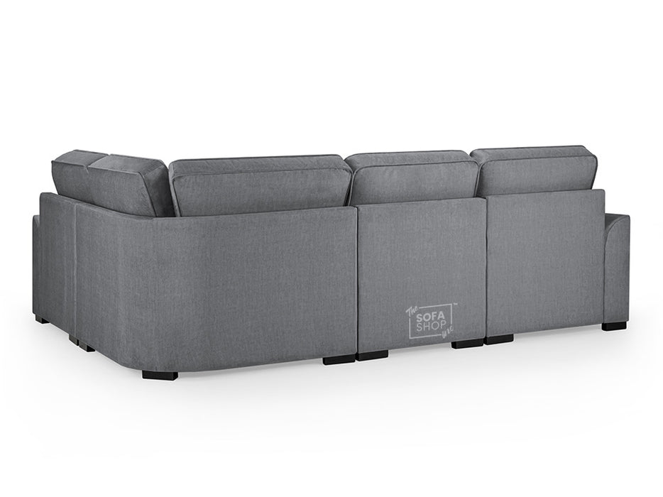 Large Corner Sofa in Beige Or Grey Fabric - Funk