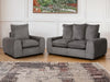 Set of 2+1 Seater Grey Fabric Sofa With Removable Cushions