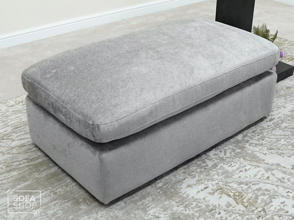 Beige Fabric Footstool For Sofa - Genova