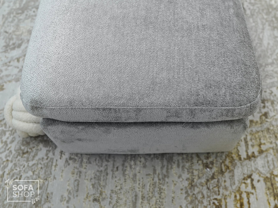 Beige Fabric Footstool For Sofa - Genova