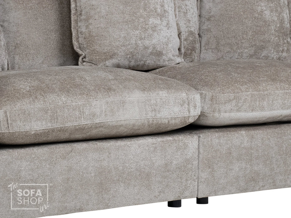 3 2 1 Fabric Sofa Set in Beige With Removable Cushions - Genova