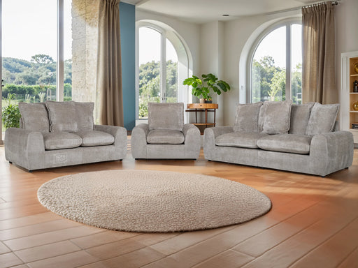 3 2 1 Fabric Sofa Set in Beige With Removable Cushions - Genova