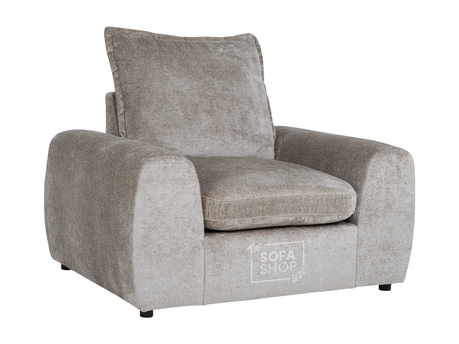 3 2 1 Fabric Sofa Set in Beige With Removable Cushions - Genova