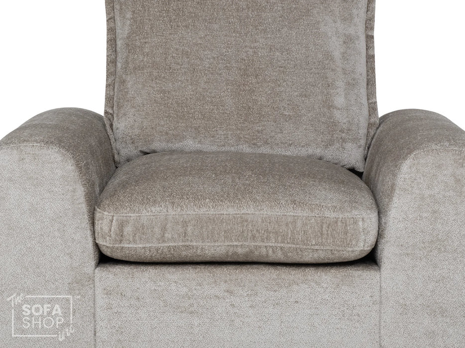 Beige Fabric Chair With Removable Cushions - Genova