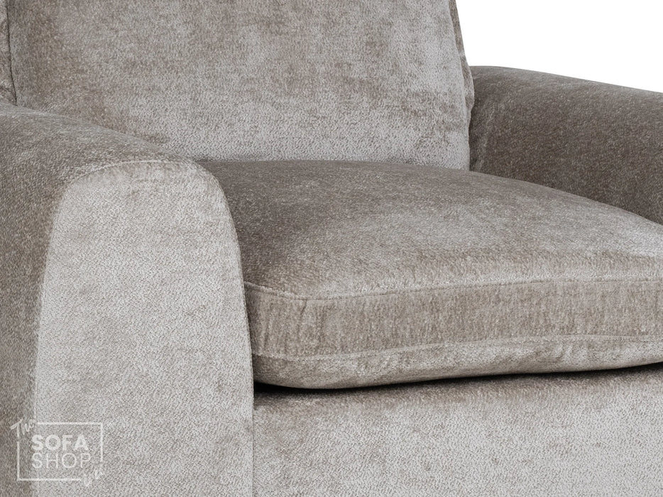 Beige Fabric Chair With Removable Cushions - Genova