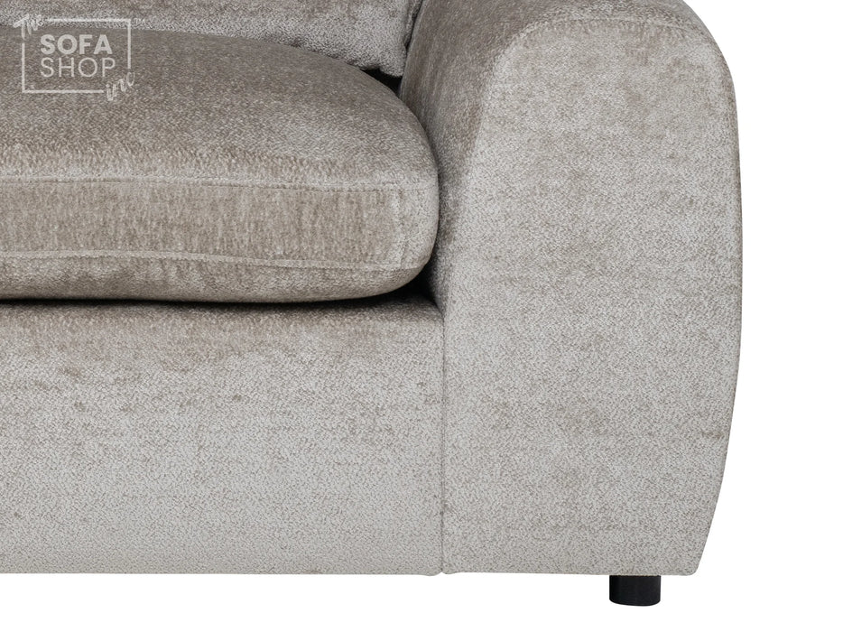 Beige Fabric Chair With Removable Cushions - Genova