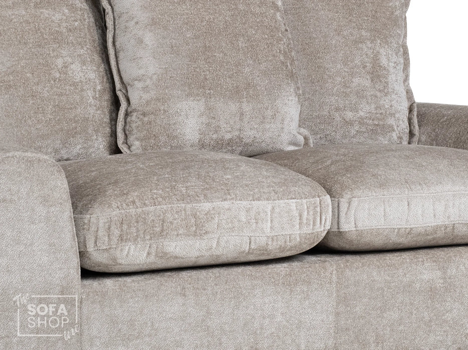 3 2 1 Fabric Sofa Set in Beige With Removable Cushions - Genova