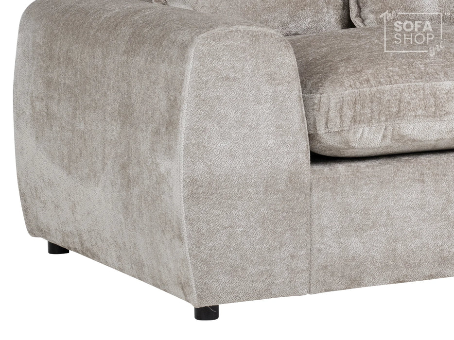 Set of 3+1 Seater Beige Fabric Sofa With Removable Cushions