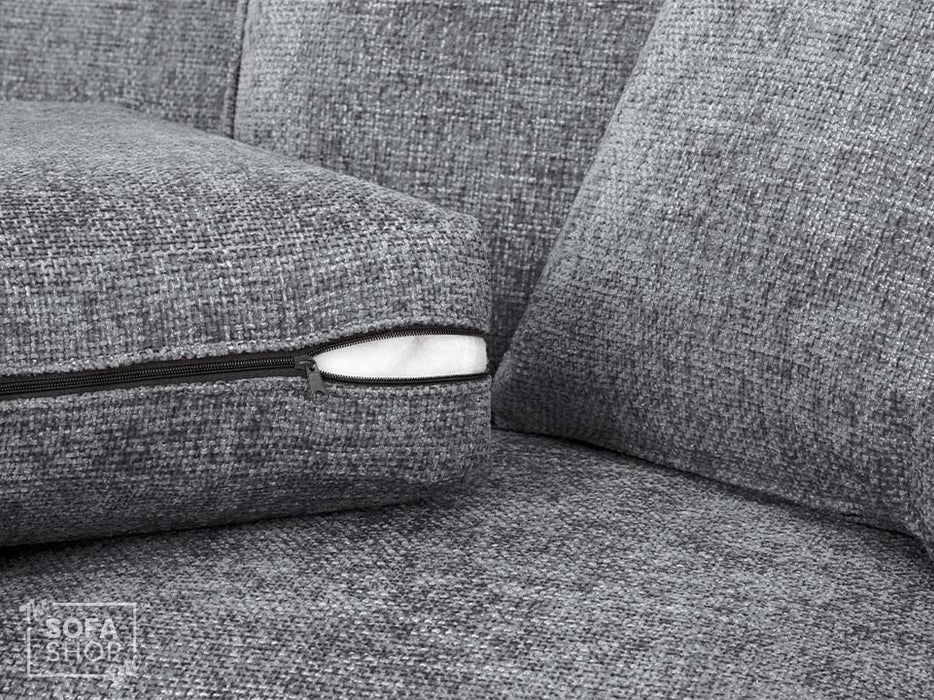 Large Corner Sofa In Beige Or Grey Fabric - Nebraska