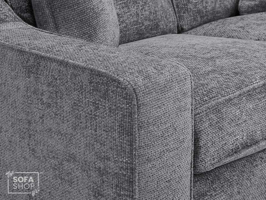 Large Corner Sofa In Beige Or Grey Fabric - Nebraska