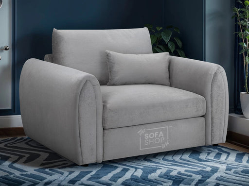 1 Seater Sofa Chair in Grey Or Beige Fabric - Mirabel