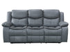 3 Seater Electric Recliner Sofa in Grey Leather with USB Port, Drop-Down Table & Cup Holders - Highgate