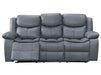 3 Seater Electric Recliner Sofa in Grey Leather with USB Port, Drop-Down Table & Cup Holders - Highgate