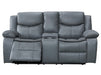 2 Seater Electric Recliner Sofa in Grey Leather with Console, Storage, Cup Holders & Wireless Charger - Highgate - Sofa Sale