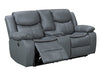 2+1 Electric Recliner Sofa Set inc. Chair in Grey Leather with USB Ports & Console & Wireless Charger - 2 Piece Highgate Power Sofa Set