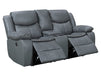 2 Seater Electric Recliner Sofa in Grey Leather with Console, Storage, Cup Holders & Wireless Charger - Highgate