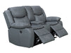 2+1 Electric Recliner Sofa Set inc. Chair in Grey Leather with USB Ports & Console & Wireless Charger - 2 Piece Highgate Power Sofa Set