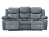 3 Seater Electric Recliner Sofa in Grey Leather with USB Port, Drop-Down Table & Cup Holders - Highgate