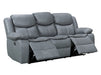 3 2 1 Electric Recliner Sofa Set. 3 Piece Recliner Sofa Package Suite in Grey Leather With USB Ports & Drink Holders & Storage Boxes- Highgate