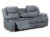 3 2 Electric Recliner Sofa Set. 2 Piece Recliner Sofa Package Suite in Grey Leather With USB Ports & Drink Holders & Storage Boxes- Highgate