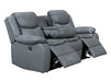 3 2 1 Electric Recliner Sofa Set. 3 Piece Recliner Sofa Package Suite in Grey Leather With USB Ports & Drink Holders & Storage Boxes- Highgate