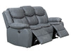 3 Seater Electric Recliner Sofa in Grey Leather with USB Port, Drop-Down Table & Cup Holders - Highgate