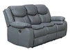 3 Seater Electric Recliner Sofa in Grey Leather with USB Port, Drop-Down Table & Cup Holders - Highgate