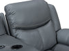 3 Seater Electric Recliner Sofa in Grey Leather with USB Port, Drop-Down Table & Cup Holders - Highgate