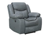 2 1 1 Electric Recliner Sofa Set inc. Chairs in Grey Leather with Console & Wireless Charger - 3 Piece Highgate Power Sofa Set