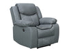 3 2 1 Electric Recliner Sofa Set. 3 Piece Recliner Sofa Package Suite in Grey Leather With USB Ports & Drink Holders & Storage Boxes- Highgate