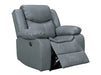 1+1 Set of Sofa Chairs. 2 Electric Recliner Chairs in Grey Leather - Highgate