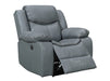 3 2 1 Electric Recliner Sofa Set. 3 Piece Recliner Sofa Package Suite in Grey Leather With USB Ports & Drink Holders & Storage Boxes- Highgate