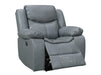 3 2 1 Electric Recliner Sofa Set. 3 Piece Recliner Sofa Package Suite in Grey Leather With USB Ports & Drink Holders & Storage Boxes- Highgate