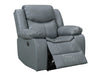 3 2 1 Electric Recliner Sofa Set. 3 Piece Recliner Sofa Package Suite in Grey Leather With USB Ports & Drink Holders & Storage Boxes- Highgate