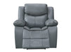 2+1 Electric Recliner Sofa Set inc. Chair in Grey Leather with USB Ports & Console & Wireless Charger - 2 Piece Highgate Power Sofa Set