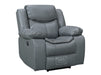 3 2 1 Electric Recliner Sofa Set. 3 Piece Recliner Sofa Package Suite in Grey Leather With USB Ports & Drink Holders & Storage Boxes- Highgate