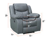 3 2 1 Electric Recliner Sofa Set. 3 Piece Recliner Sofa Package Suite in Grey Leather With USB Ports & Drink Holders & Storage Boxes- Highgate