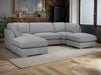 Fabric U Shape Fullback Sofa in Beige Or Grey - Inga