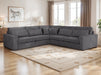 Modular Corner Sofa In Grey, White Or Mocha Fabric -  Kiana