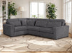 Left Hand Facing Corner Sofa in Grey, White Or Mocha Fabric -  Kiana