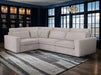 Left Hand Facing Corner Sofa in Grey, White Or Mocha Fabric -  Kiana