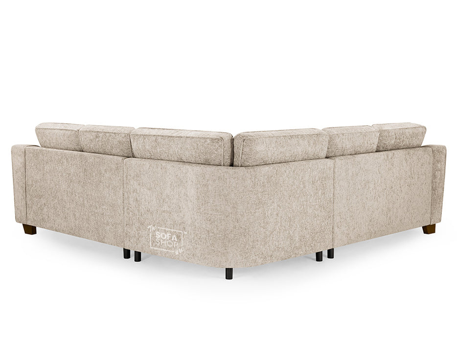 Large Corner Sofa In Beige Or Grey Fabric - Nebraska